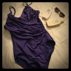 Purple Underwire MagicSuit One Piece Twist Detail